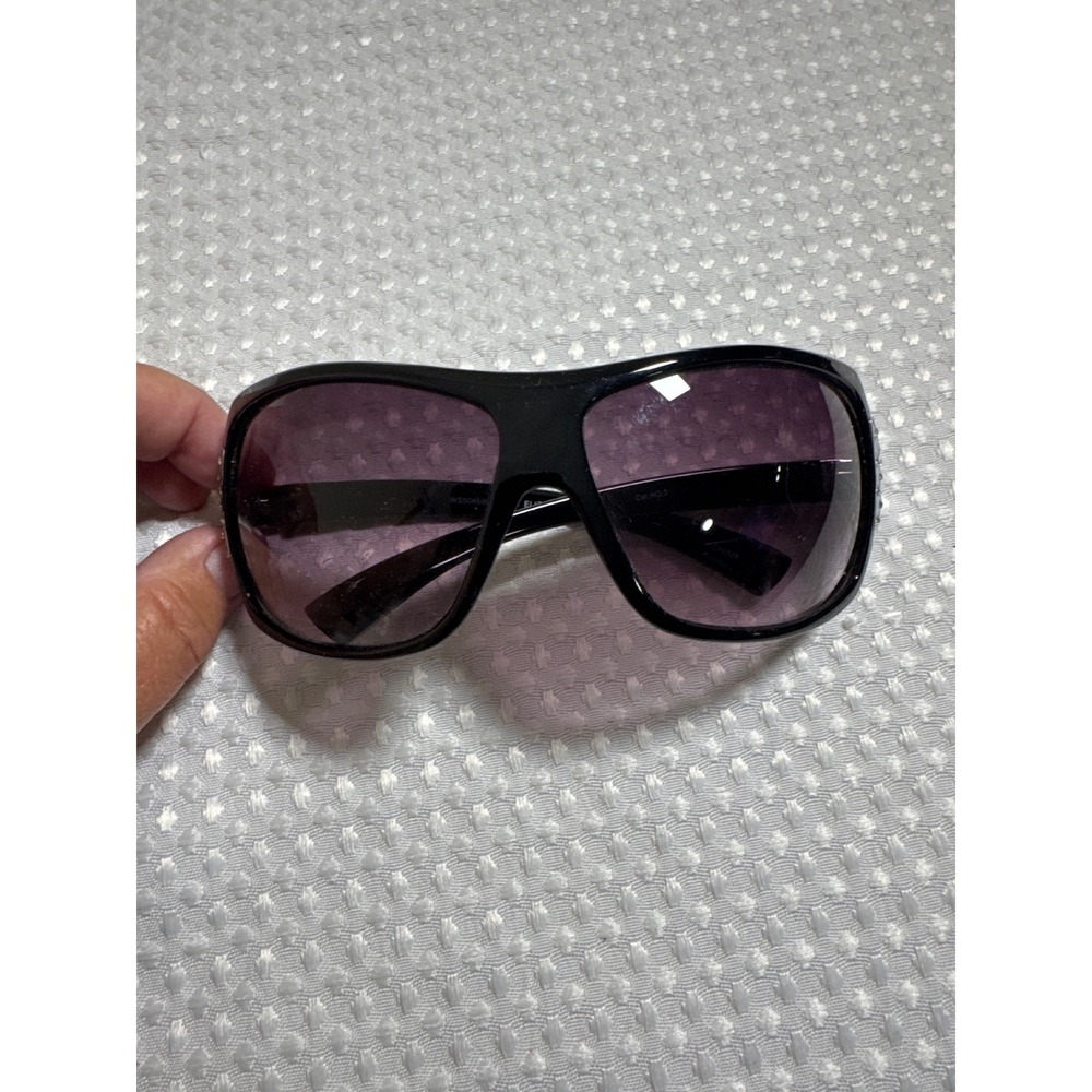 Port Elizabeth Oversized Sunglasses Women OS Black Rhinestone Square
